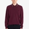 Fred Perry Twin Tipped Polo L/S Aubergine