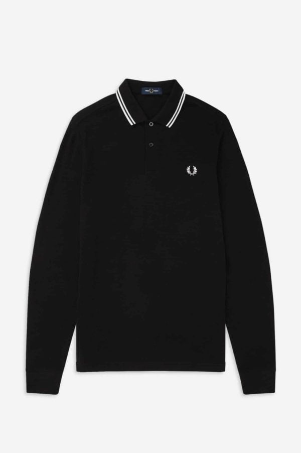 Fred Perry Twin Tipped Polo L/S Black
