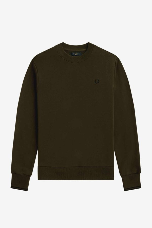 Fred Perry Crew Neck Sweatshirt Hunting Green