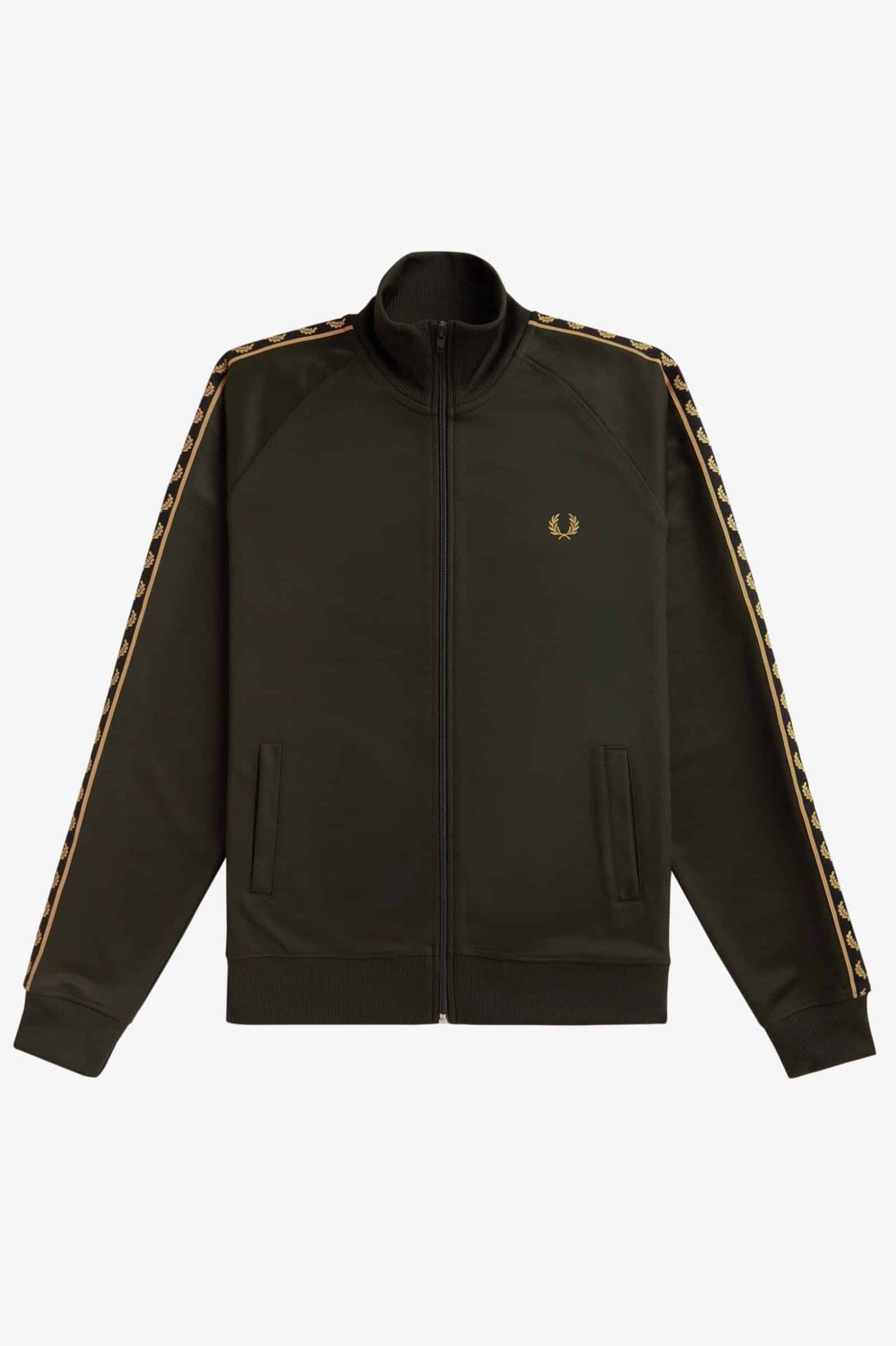 Fred Perry Gold Tape Track Jacket Hunting Green