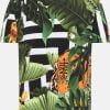 Carlo Colucci C3329 T-Shirt With Tropical Print Black
