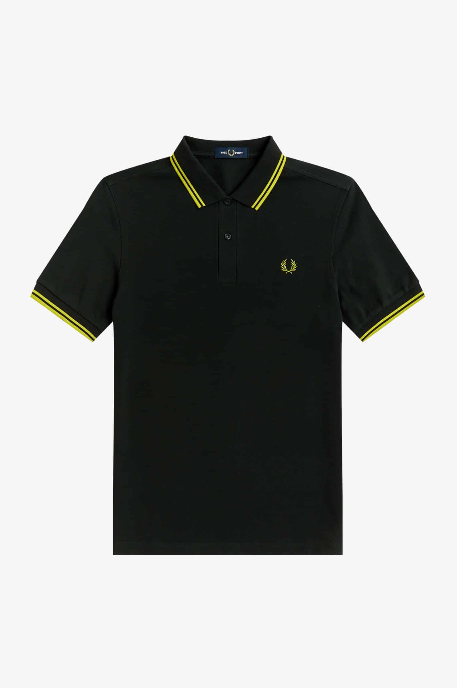 Fred Perry Twin Tipped Shirt Green/Citron