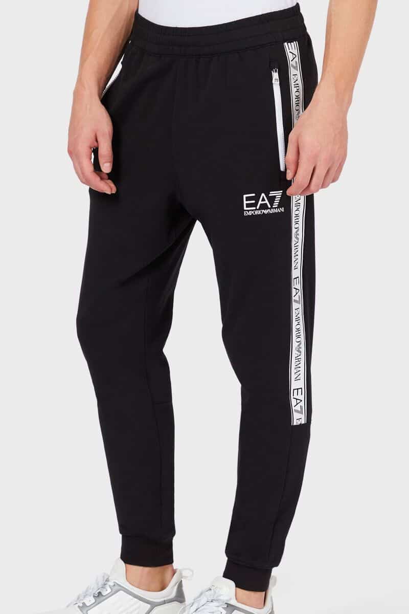 Armani EA7 Trousers With Logotape Black/White