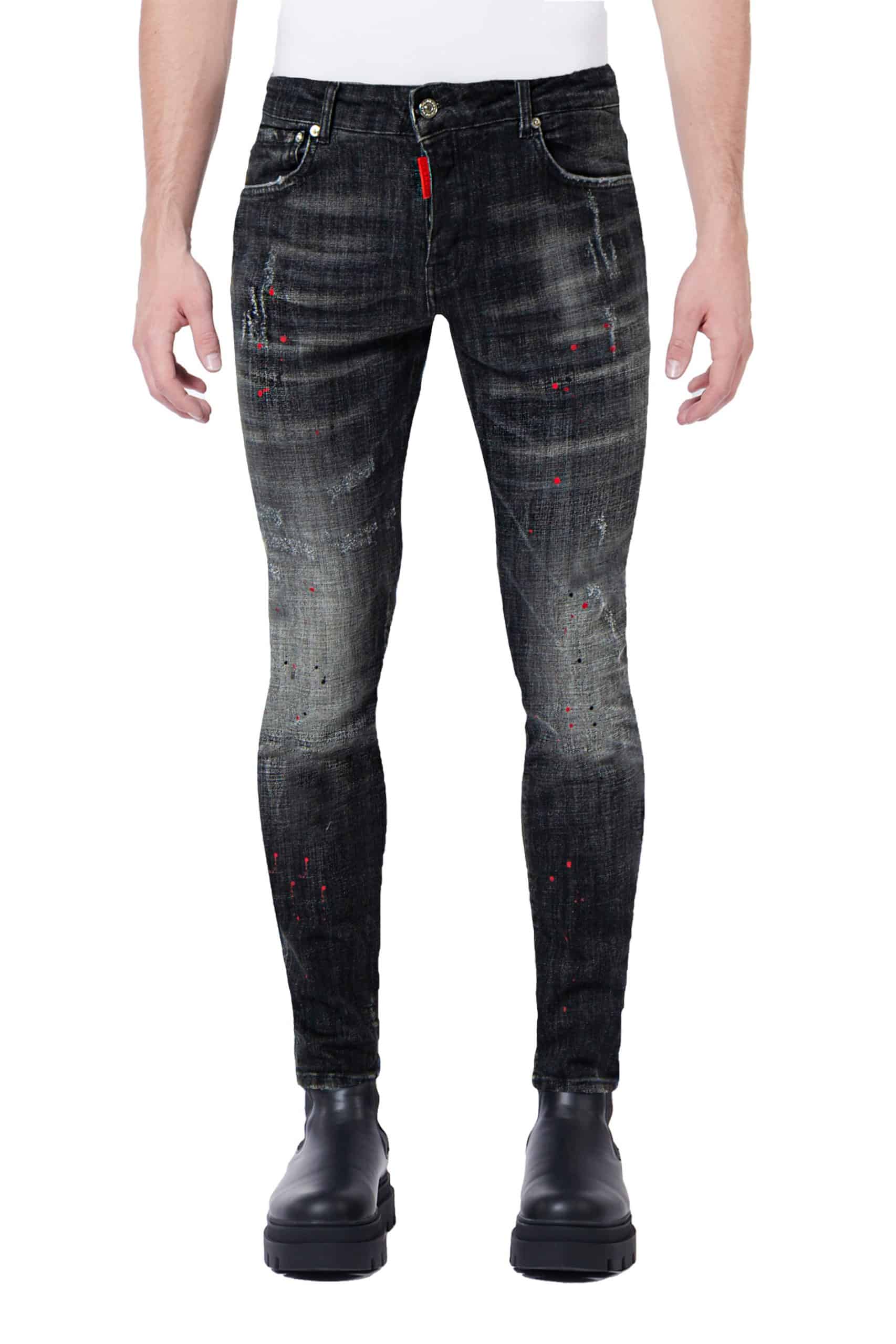 My Brand Black Jeans Distressed Red