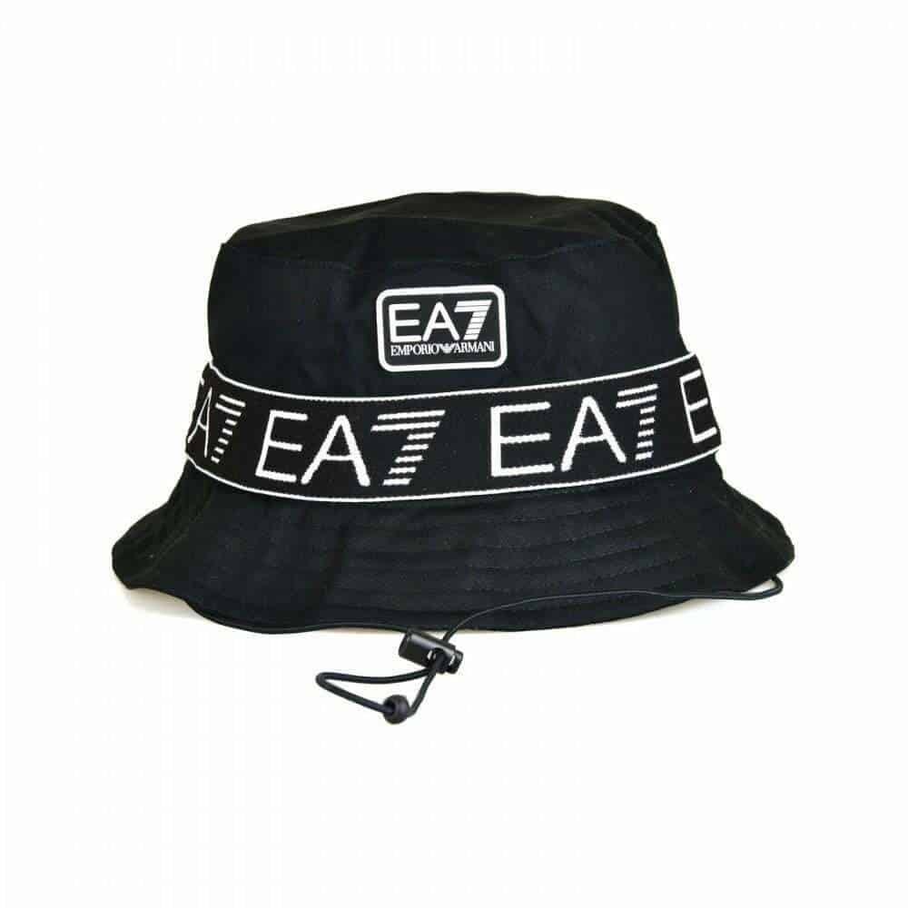 Armani EA7 Bucket Hat With Logo Black