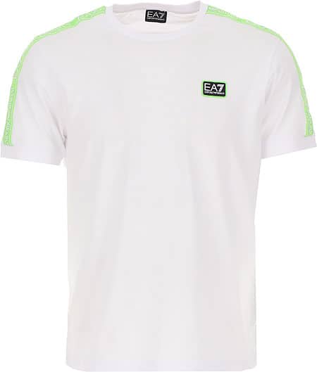 Armani EA7 T-Shirt With Logotape White/Green
