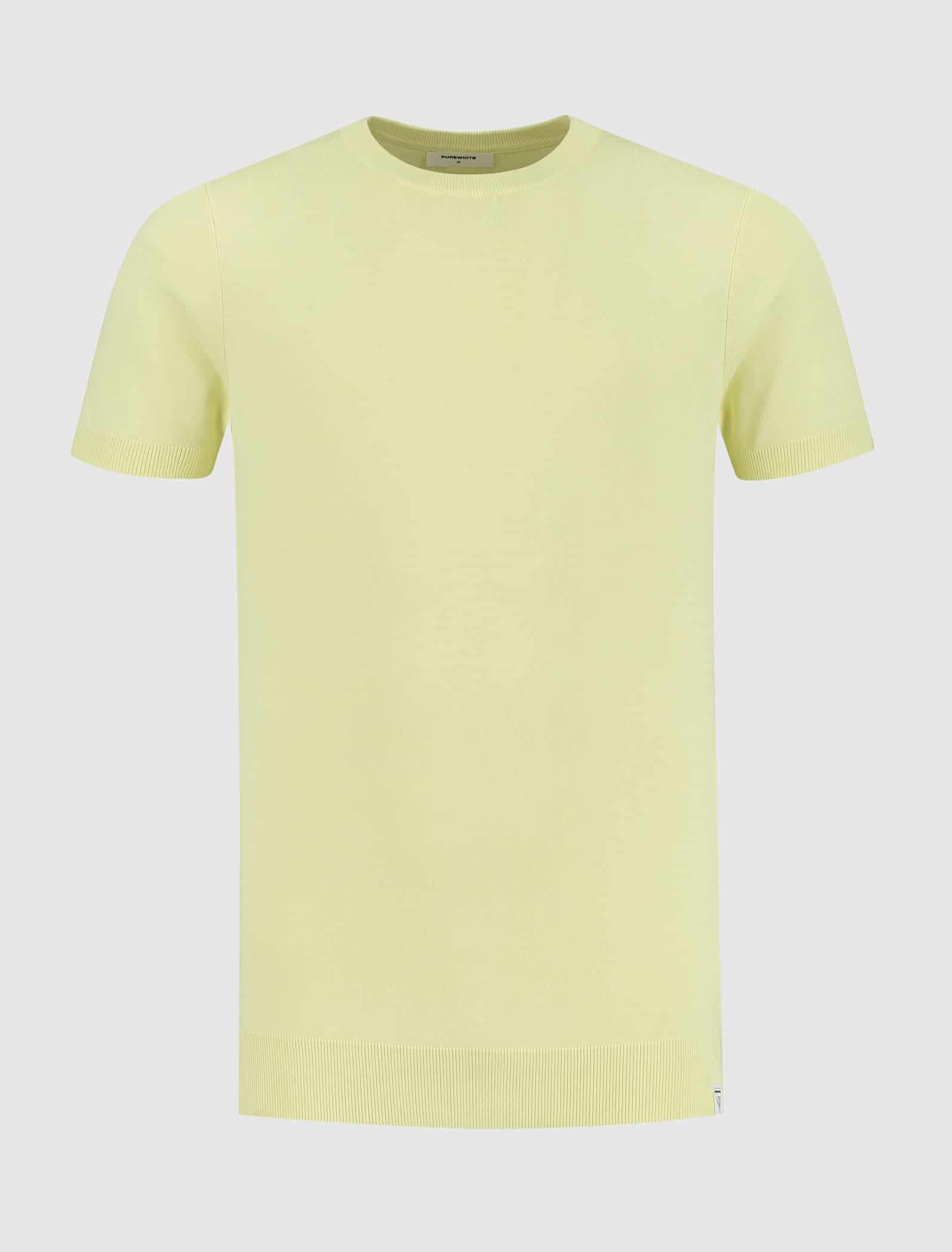 Purewhite Knit T-Shirt Light Yellow