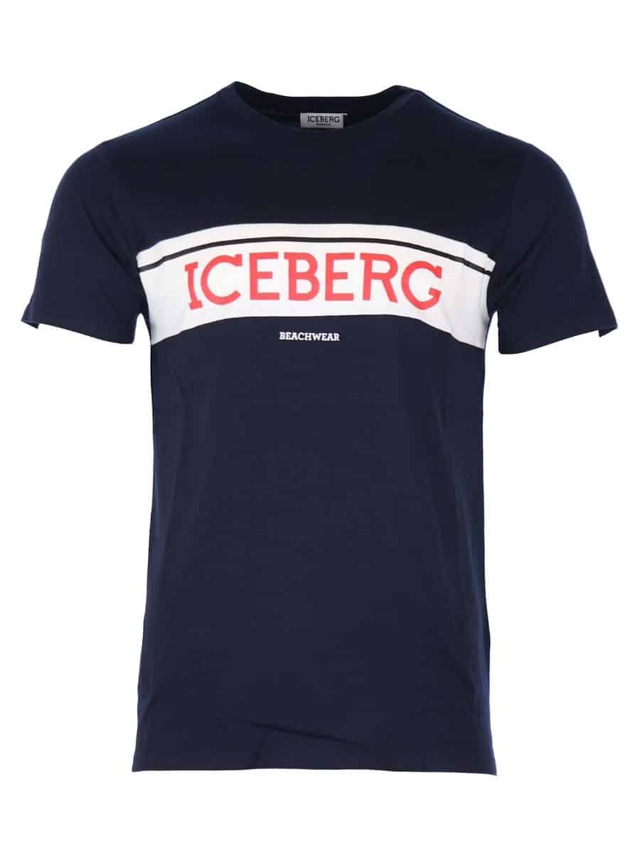 Iceberg T-Shirt Bicolor Logo Navy