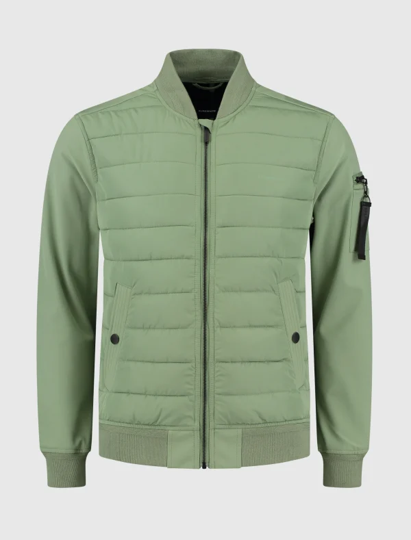 Purewhite Softshell Combo Puffer Jacket Army Green
