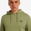 Fred Perry Tipped Hooded Sweatshirt Sage Green