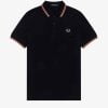 Fred Perry Polo Twin Tipped Black / Pink Peach