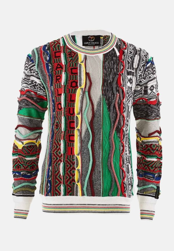 Carlo Colucci Sweater C10906 Grey / Red