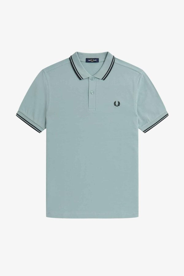 Fred Perry Polo Twin Tipped Silver Blue/Black