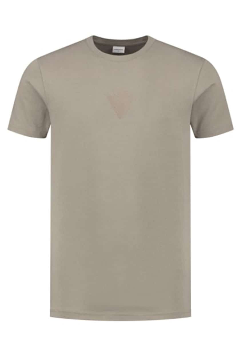 Purewhite T-Shirt With Triangle Taupe