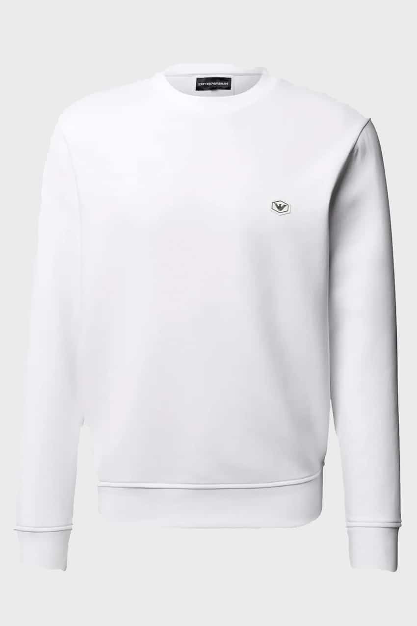 chocola Overtuiging consumptie Emporio Armani Sweater With Logo Bianco Ottico - Per Lui