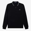 Fred Perry LS Twin Tipped Shirt Black/Silver/Blue