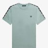 Fred Perry Taped Ringer T-Shirt Silver Blue/Black