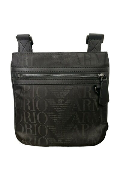 Emporio Armani Small Flat Messenger Bag Black