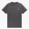 Fred Perry Contrast Tape Ringer T-shirt Gunmetal/Oxblood