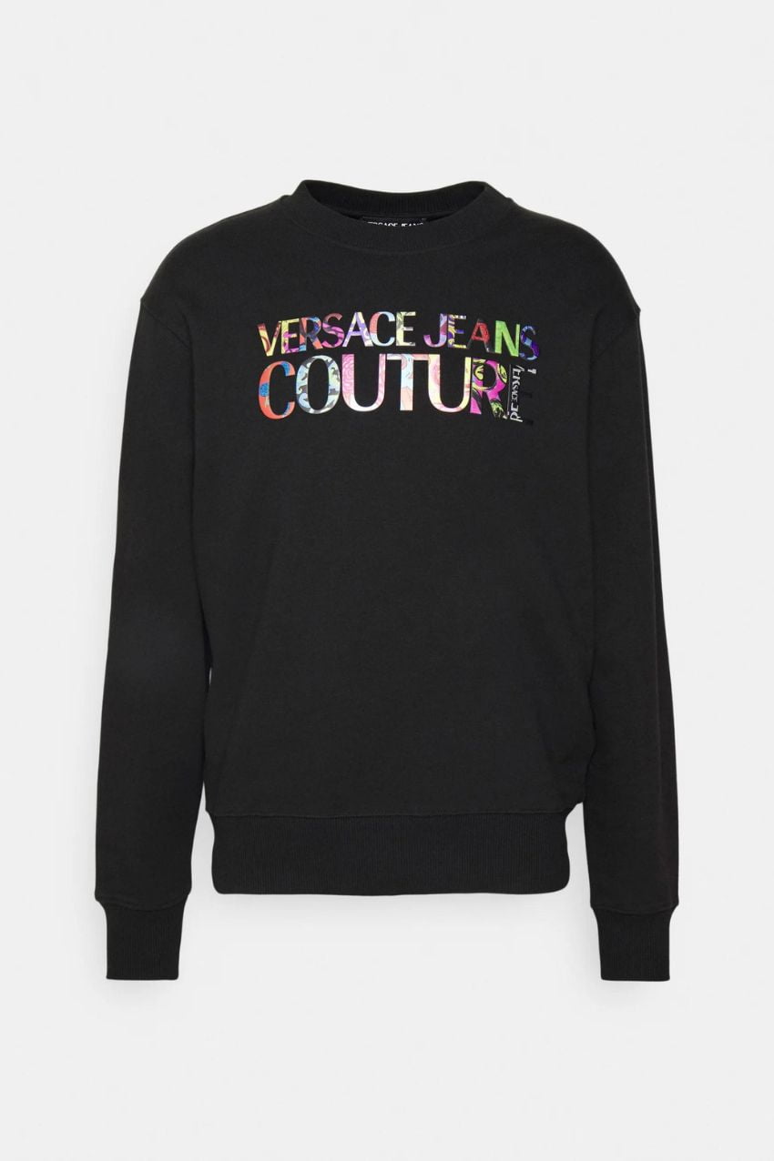Versace Jeans Couture Sweater Logo Colour Print Black