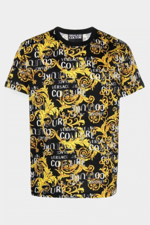Versace Jeans Couture T-Shirt Print Logo Baroque Black/Gold