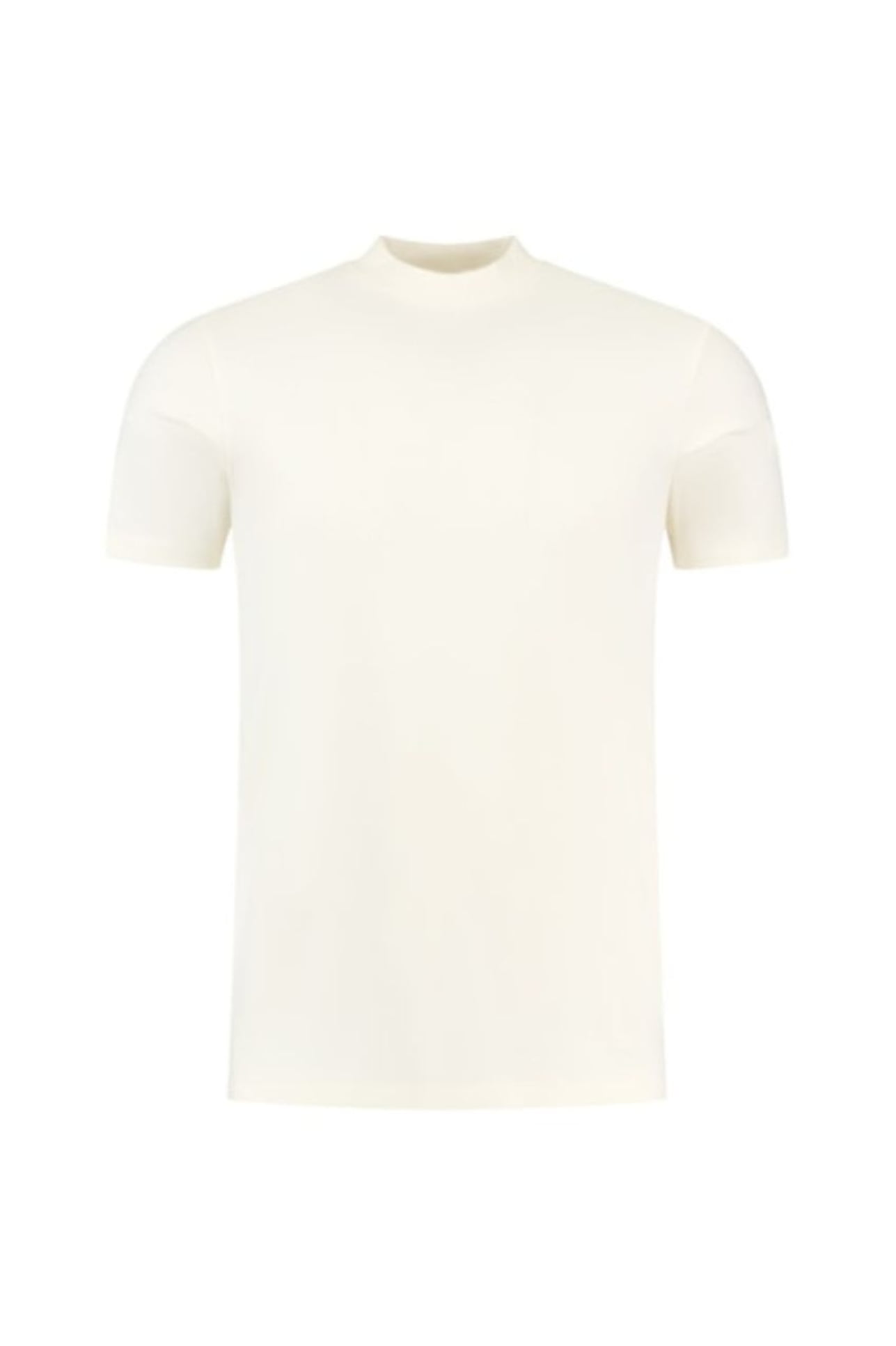 Purewhite 23010110 Rib T-Shirt With Cotton Label At Sleeve Off White