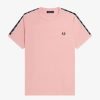Fred Perry M4613-R48 T-Shirt Tape Ringer Chalky/ Pink/ Black