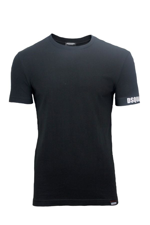 Dsquared2 Round Neck T-Shirt With Text Black