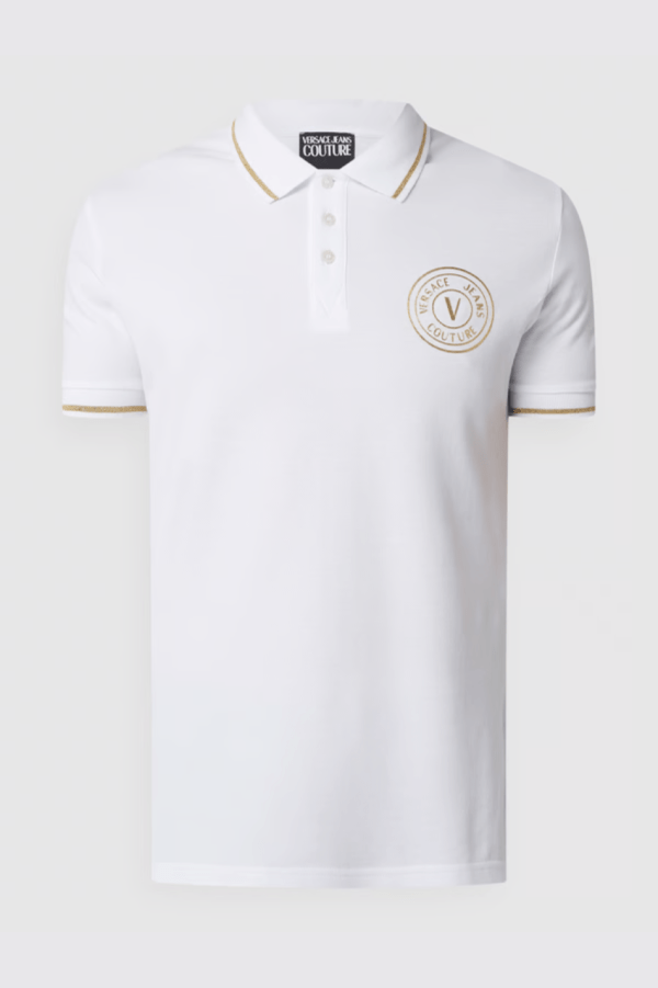 Versace Jeans Couture V-Emblem Polo White/Gold