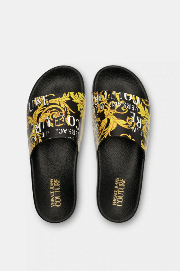 Versace Jeans Couture Logo Couture Sliders Black/Gold