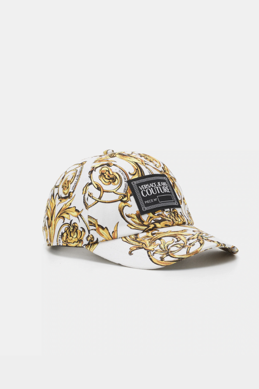 Versace Jeans Couture Baseball Cap With Central Sewing White/Gold