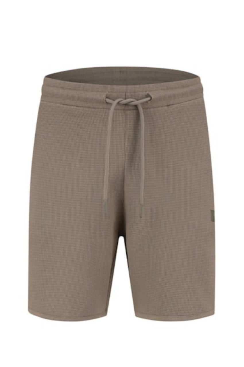 Purewhite Shorts With Waffle Structure Taupe