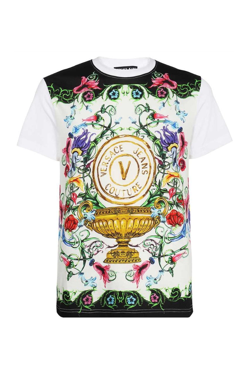 Versace Jeans Couture T-Shirt Garden Print White/Gold