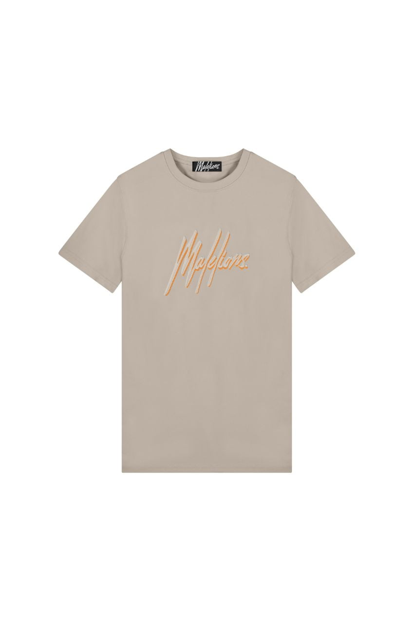 Malelions S3-SS23-33 Men Duo Essentials T-Shirt Grey/Orange