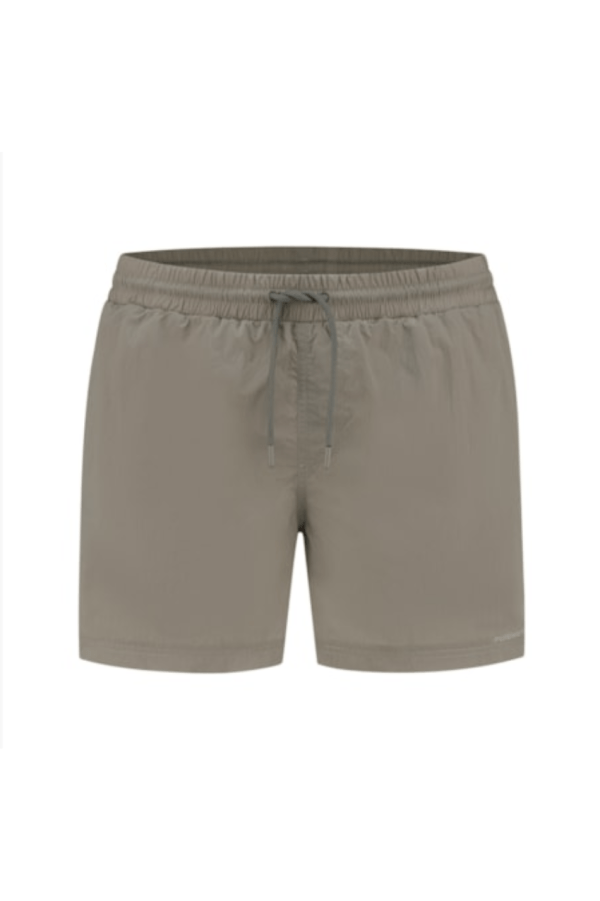 Purewhite Swimshort In Shiny Fabric Taupe
