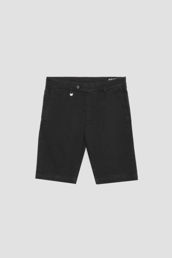 Antony Morato "Bryan" Skinny-Fit Shorts In Soft Stretch Cotton Twill Black