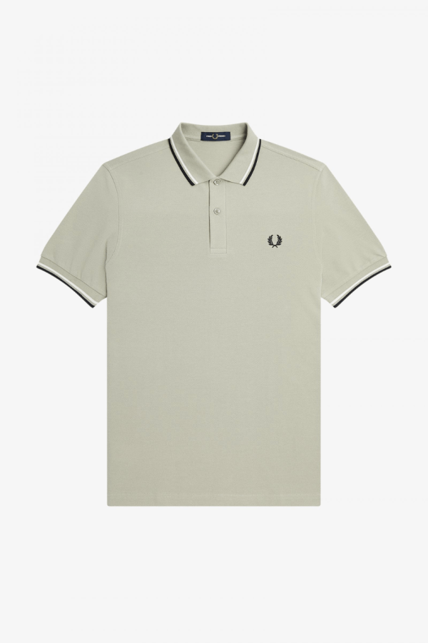Fred Perry Twin Tipped Fred Perry Shirt Seagrass/Snow White/Black