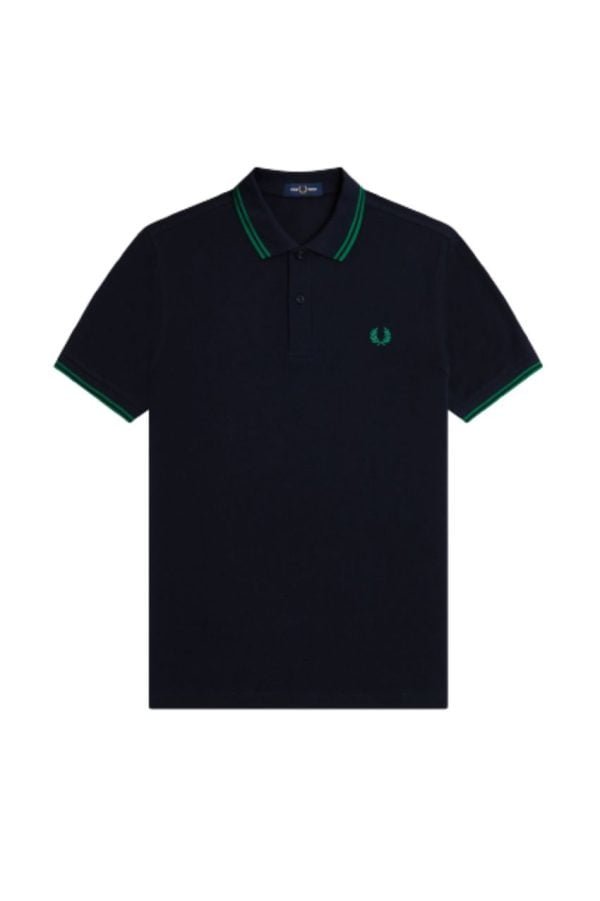 Fred Perry M3600 Shirt Twin Tipped Navy/ Green