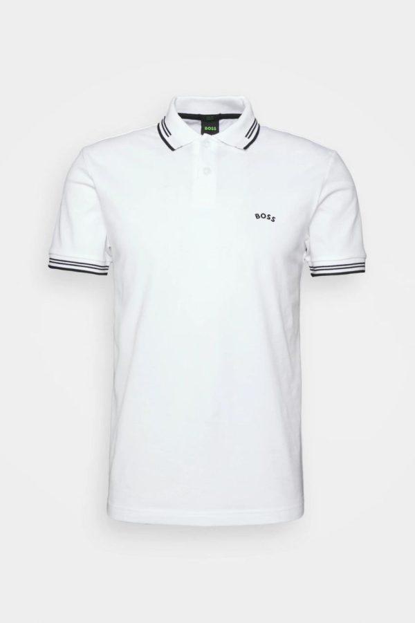 BOSS Green Paul Curved Polo White