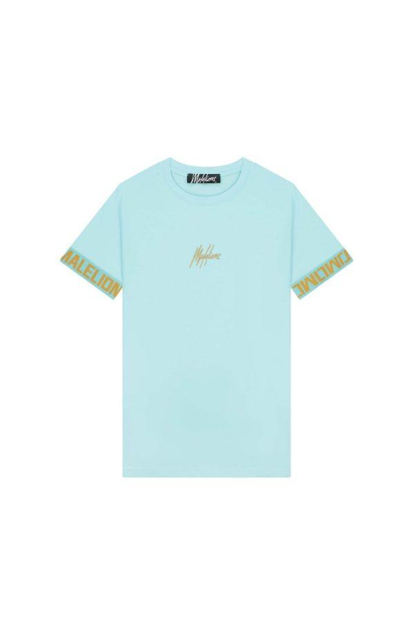 Malelions MM1-HS23-09 T-Shirt Light Blue/Gold