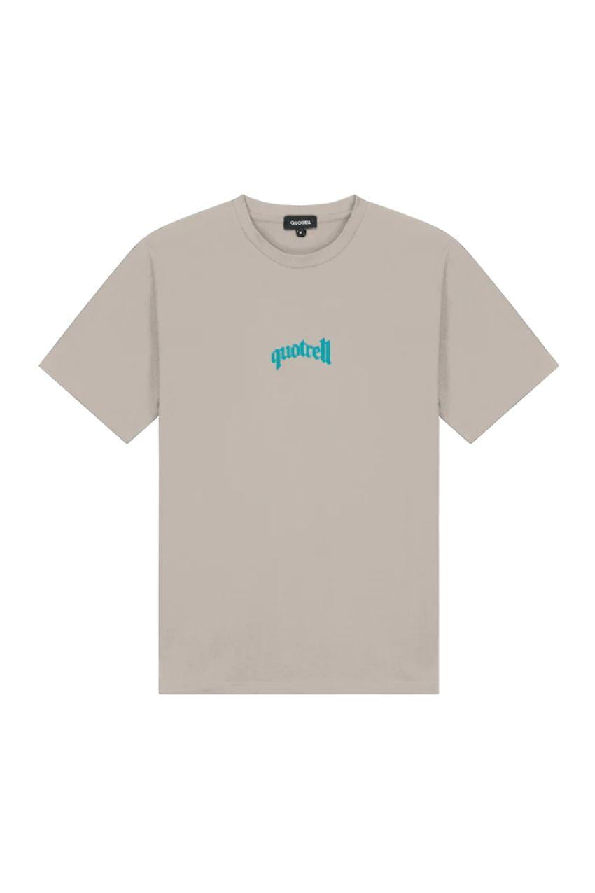 Quotrell TH38834 Global Unity T-Shirt Taupe/Neon Aqua