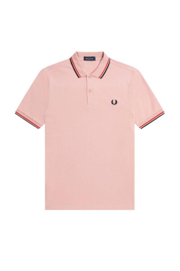 Fred Perry M3600 Polo Twin Tipped Pink/Red/Black