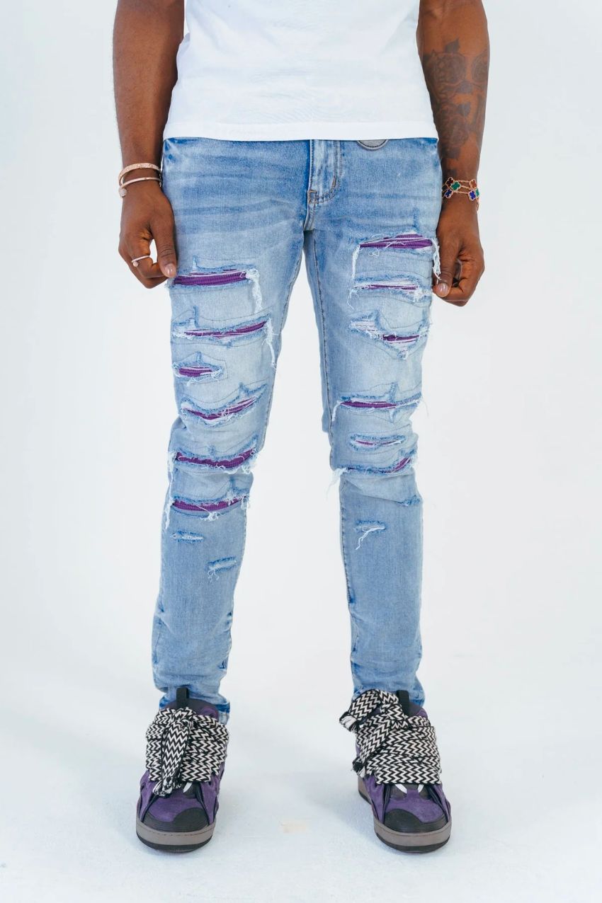 Amicci Sanko Slim-Fit Jeans Purple