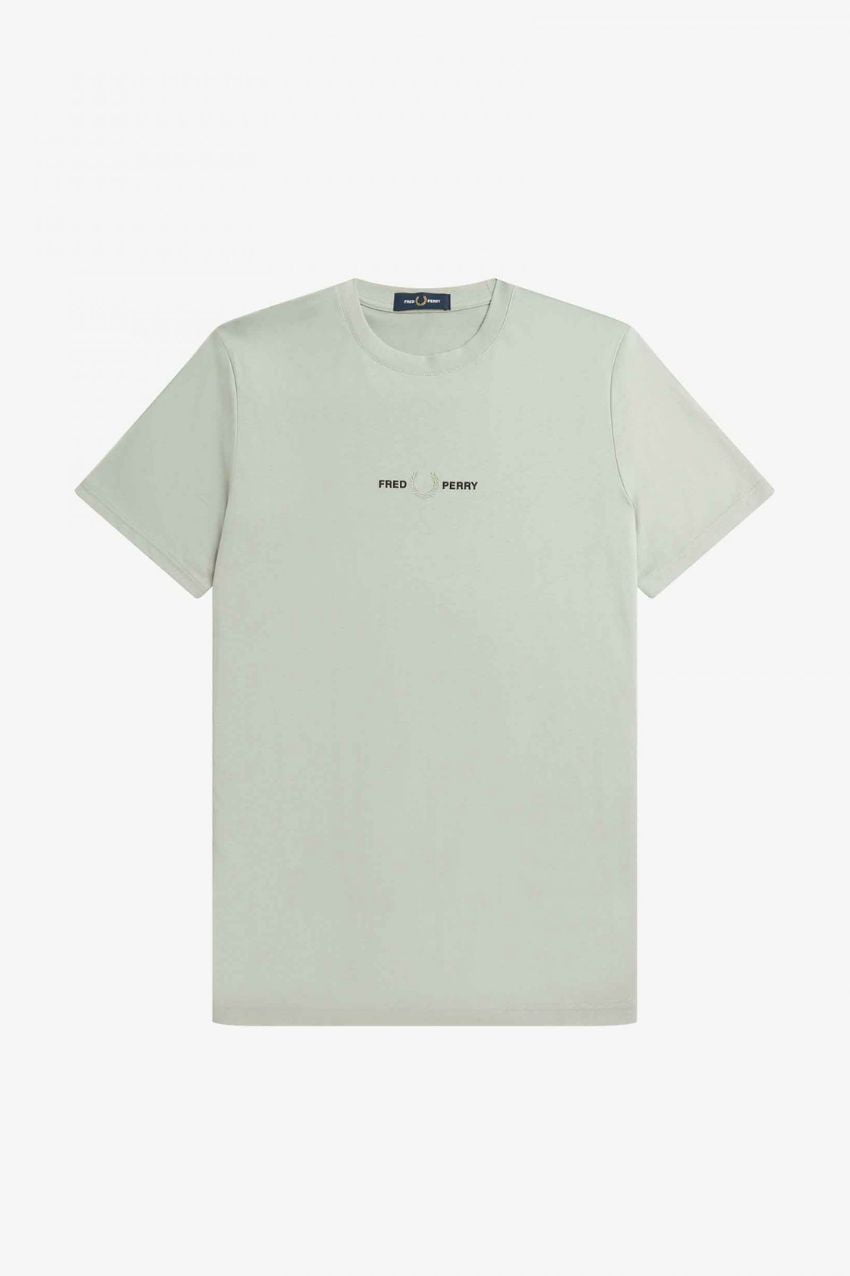 Fred Perry Embroidered T Shirt Limestone Per Lui