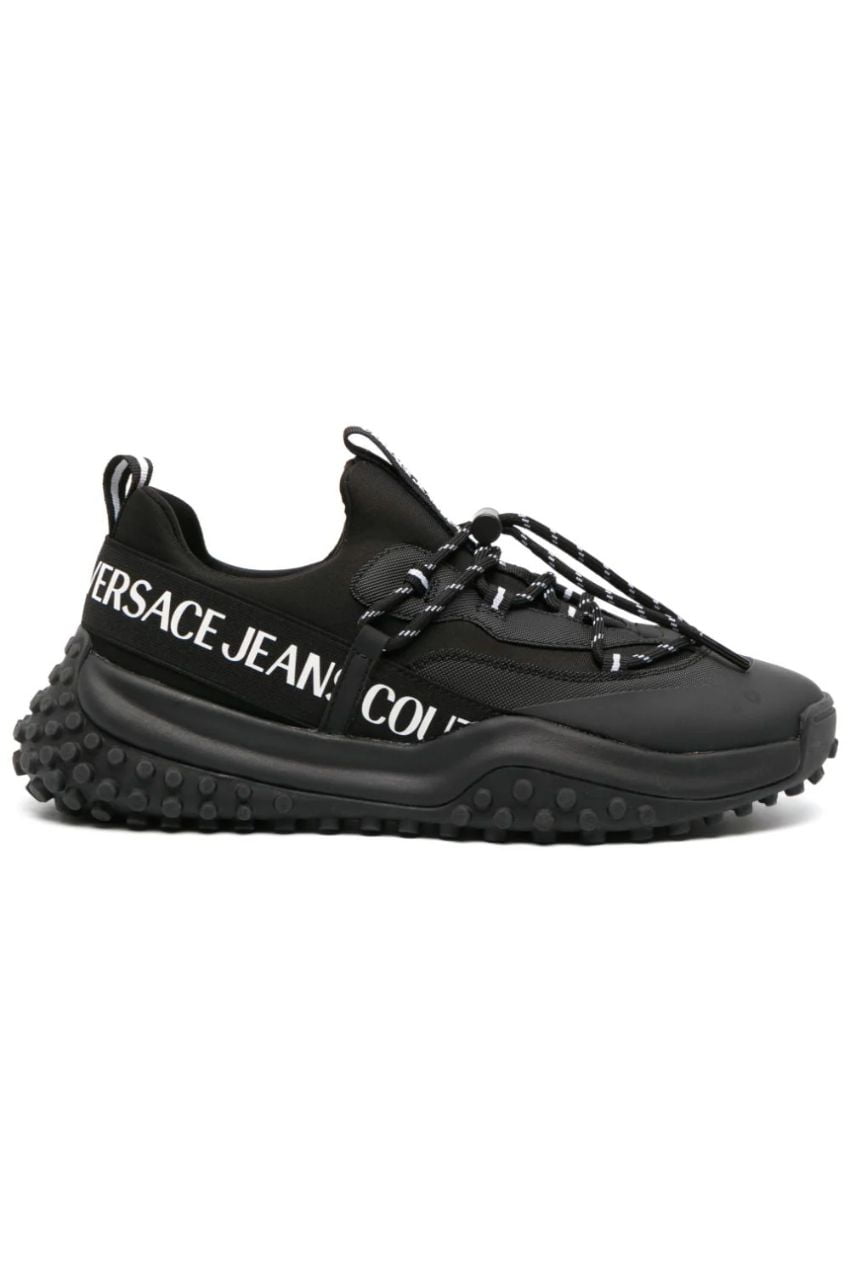Versace Jeans Couture Logo Print Low Top Sneakers Black