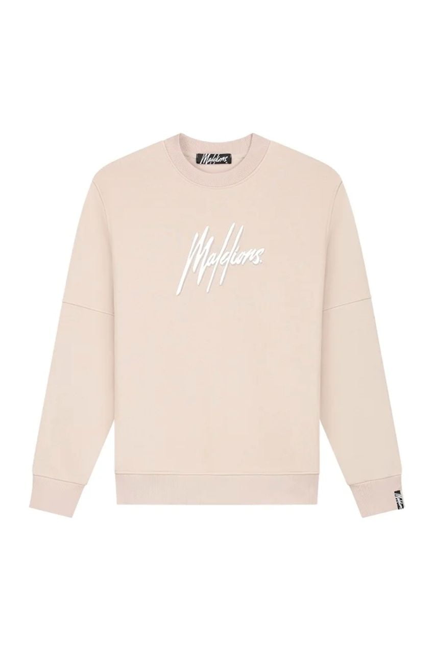 Malelions Duo Essentials Sweater Beige/White
