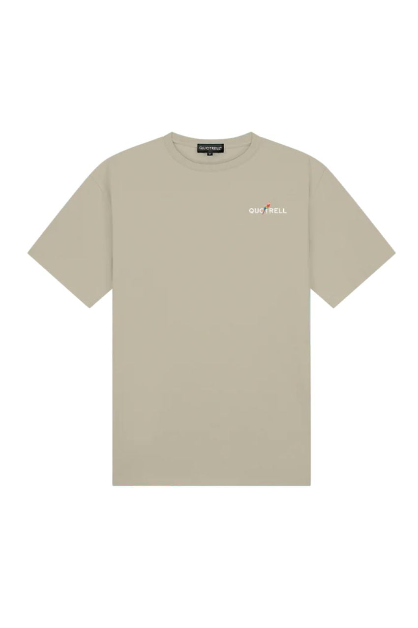 Quotrell Resort T-Shirt Dark Beige/White