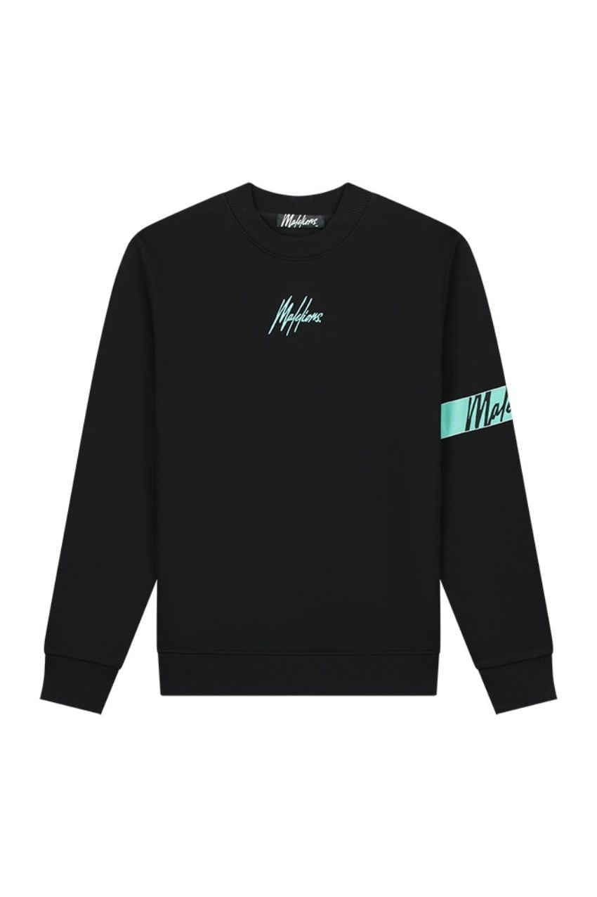Malelions Captain Sweater Black/Turquoise