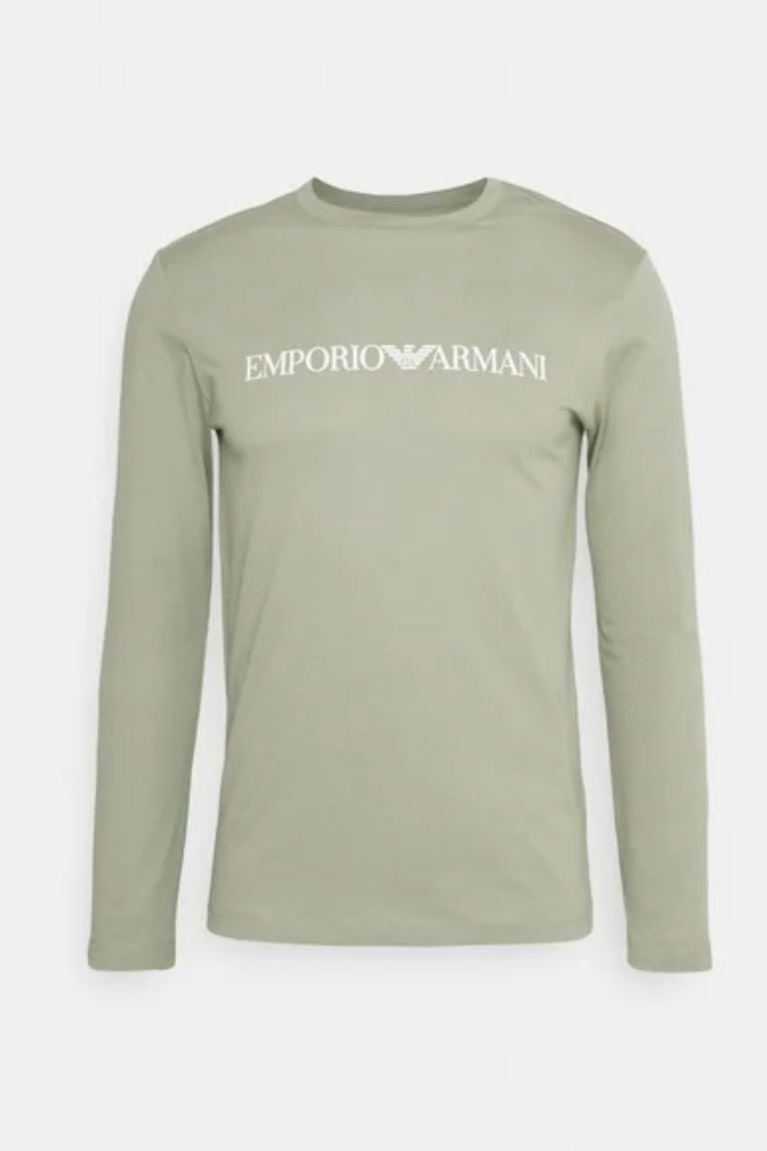 Emporio Armani Long Sleeve Print Salvia Logo