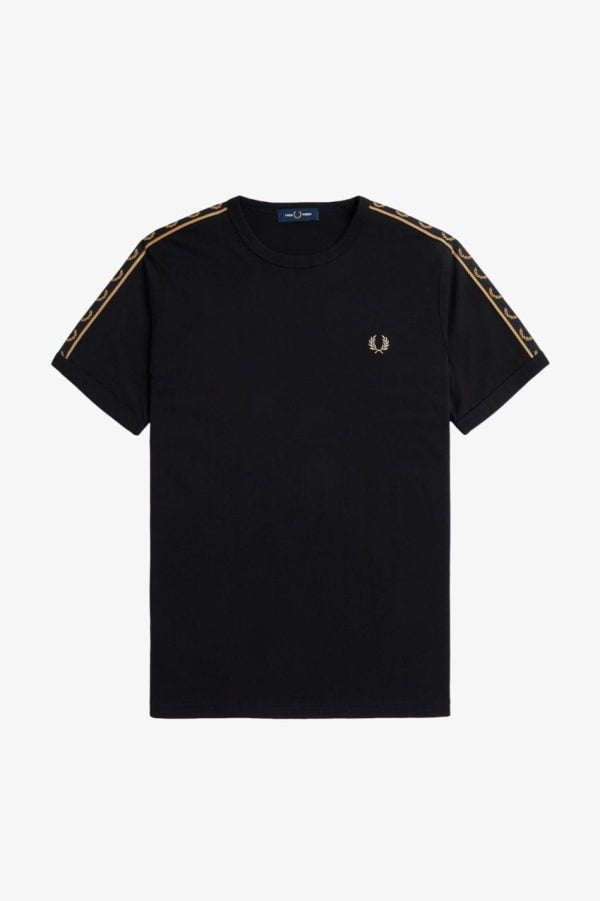 Fred Perry Contrast Tape Ringer T-Shirt Black/Warm Stone